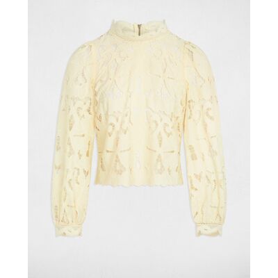 Morgan Blusa de mujer bordada cuello alto. (42) Amarillo mujer Morgan Blusa de mujer bordada cuello alto. (42) Amarillo mujer