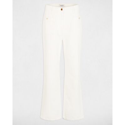 Morgan Pantalón vaquero de mujer ancho de tiro alto. (38) Blanco mujer Morgan Pantalón vaquero de mujer ancho de tiro alto. (38) Blanco mujer