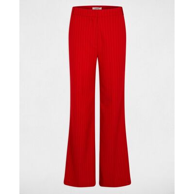 Morgan Pantalones rectos de mujer recto de tiro alto con pinzas. (34) Rojo mujer Morgan Pantalones rectos de mujer recto de tiro alto con pinzas. (34) Rojo mujer