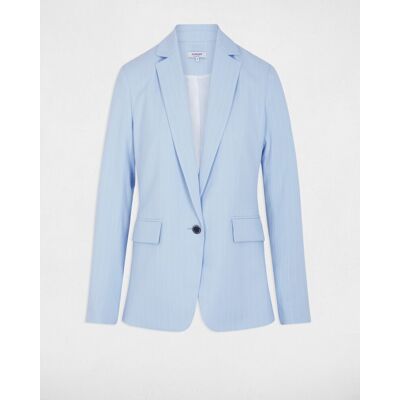Morgan Blazer de mujer entallada con estampado de rayas. (40) Azul claro mujer Morgan Blazer de mujer entallada con estampado de rayas. (40) Azul claro mujer