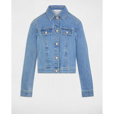 Morgan Cazadora vaquera de mujer corta con manga francesa. (38) Azul denim mujer Morgan Cazadora vaquera de mujer corta con manga francesa. (38) Azul denim mujer