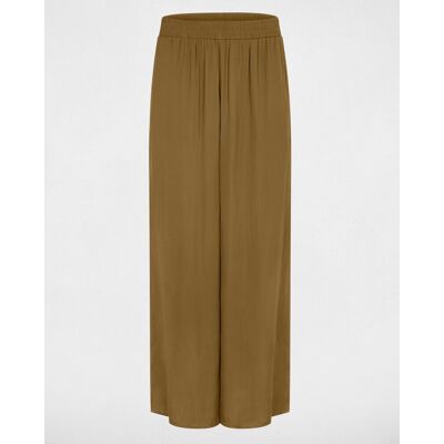 Morgan Pantalón de mujer ancho fluido. (44) Verde cadete mujer Morgan Pantalón de mujer ancho fluido. (44) Verde cadete mujer