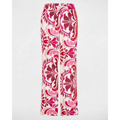 Morgan Pantalón de mujer recto fluido con estampado. (36) Multicolor mujer Morgan Pantalón de mujer recto fluido con estampado. (36) Multicolor mujer