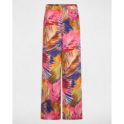 Morgan Pantalones rectos de mujer fluidos con estampado floral. (42) Multicolor mujer Morgan Pantalones rectos de mujer fluidos con estampado floral. (42) Multicolor mujer