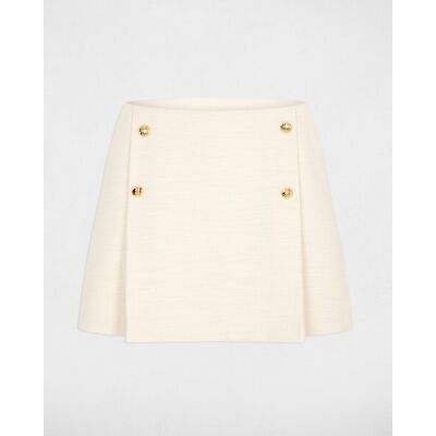 Morgan Falda-pantalón corta de tweed ajustada. (36) Amarillo mujer Morgan Falda-pantalón corta de tweed ajustada. (36) Amarillo mujer