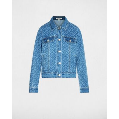Morgan Chaqueta vaquera con pespuntes. (38) Azul denim mujer Morgan Chaqueta vaquera con pespuntes. (38) Azul denim mujer