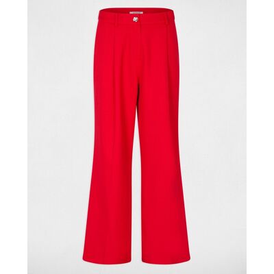 Morgan Pantalón de mujer de tiro alto ancho. (36) Rojo mujer Morgan Pantalón de mujer de tiro alto ancho. (36) Rojo mujer