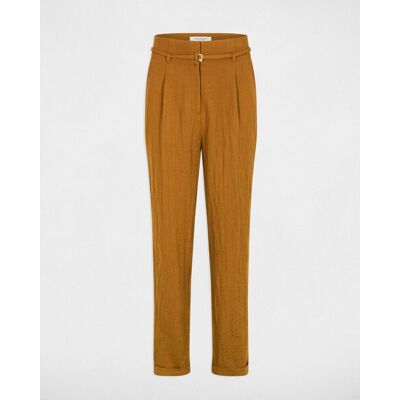Morgan Pantalón jogger de mujer carrot de tiro alto. (36) Marrón claro mujer Morgan Pantalón jogger de mujer carrot de tiro alto. (36) Marrón claro mujer