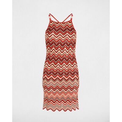 Morgan Vestido corto de punto con chevron. (36) Marrón mujer Morgan Vestido corto de punto con chevron. (36) Marrón mujer