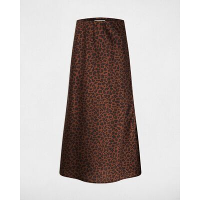 Morgan Falda larga satinada con estampado animalier. (36) Multicolor mujer Morgan Falda larga satinada con estampado animalier. (36) Multicolor mujer