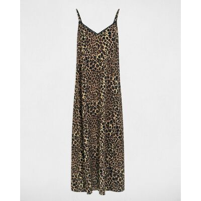Morgan Vestido largo fluido con estampado animalier. (34) Multicolor mujer Morgan Vestido largo fluido con estampado animalier. (34) Multicolor mujer