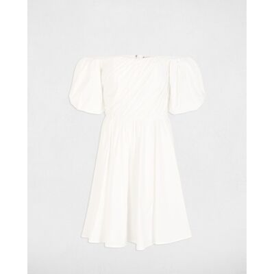 Morgan Vestido corto con mangas abullonadas. (38) Blanco mujer Morgan Vestido corto con mangas abullonadas. (38) Blanco mujer