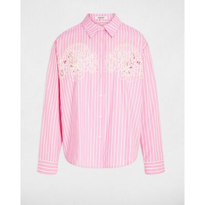 Morgan Camisa de mujer oversize de rayas. (S) Rosa mujer Morgan Camisa de mujer oversize de rayas. (S) Rosa mujer