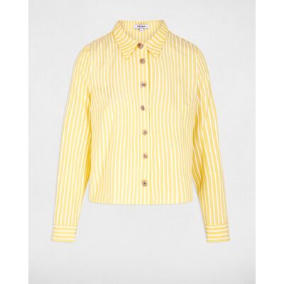 Morgan Camisa de mujer cropped de rayas. (M) Amarillo mujer Morgan Camisa de mujer cropped de rayas. (M) Amarillo mujer