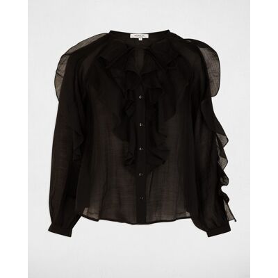 Morgan Camisa de mujer entallada. (36) Negro mujer Morgan Camisa de mujer entallada. (36) Negro mujer