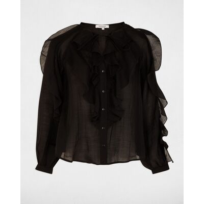 Morgan Camisa de mujer entallada. (42) Negro mujer Morgan Camisa de mujer entallada. (42) Negro mujer