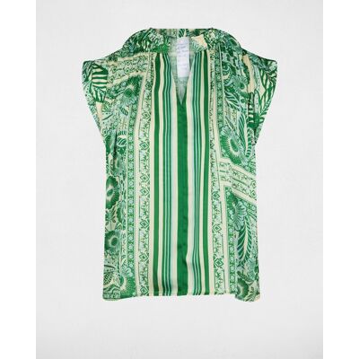 Morgan Blusa de mujer sin mangas escote pico. (S) Multicolor mujer Morgan Blusa de mujer sin mangas escote pico. (S) Multicolor mujer