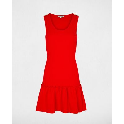 Morgan Vestido corto de punto fino con tirantes. (36) Rojo mujer Morgan Vestido corto de punto fino con tirantes. (36) Rojo mujer