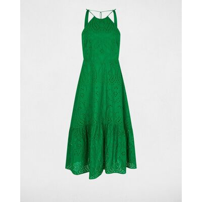 Morgan Vestido largo con bordado inglés. (34) Verde mujer Morgan Vestido largo con bordado inglés. (34) Verde mujer