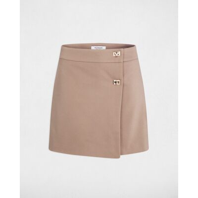 Morgan Falda corta con pantalón corto de cintura alta. (42) Marrón mujer Morgan Falda corta con pantalón corto de cintura alta. (42) Marrón mujer
