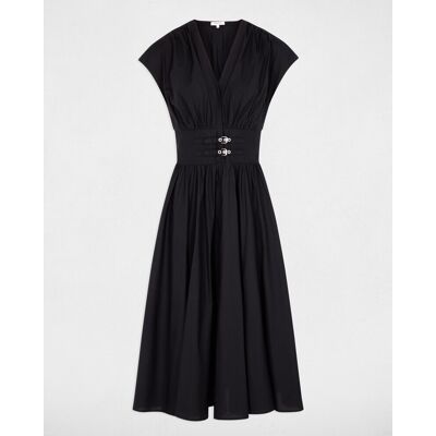 Morgan Vestido midi con hebillas. (34) Negro mujer Morgan Vestido midi con hebillas. (34) Negro mujer