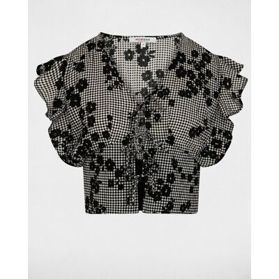 Morgan Camisa de mujer estampada con escote pico. (M) Multicolor mujer Morgan Camisa de mujer estampada con escote pico. (M) Multicolor mujer