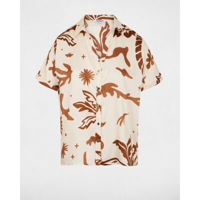 Morgan Camisa de mujer satinada con estampado. (M) Multicolor mujer Morgan Camisa de mujer satinada con estampado. (M) Multicolor mujer