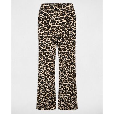 Morgan Pantalones anchos de mujer con estampado animal. (34) Multicolor mujer Morgan Pantalones anchos de mujer con estampado animal. (34) Multicolor mujer