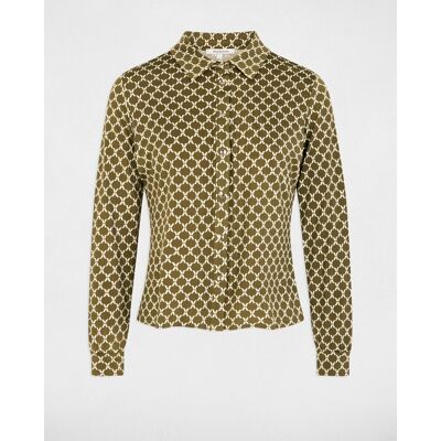 Morgan Camisa de mujer con cuello vuelto. (36) Verde oscuro mujer Morgan Camisa de mujer con cuello vuelto. (36) Verde oscuro mujer