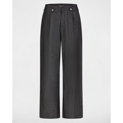 Morgan Pantalones anchos de mujer con pinzas. (42) Negro mujer Morgan Pantalones anchos de mujer con pinzas. (42) Negro mujer