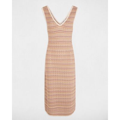 Morgan Vestido corto de punto fino con tirantes anchos. (34) Beige mujer Morgan Vestido corto de punto fino con tirantes anchos. (34) Beige mujer