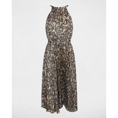 Morgan Vestido largo con cintura fruncida y estampado. (36) Multicolor mujer Morgan Vestido largo con cintura fruncida y estampado. (36) Multicolor mujer
