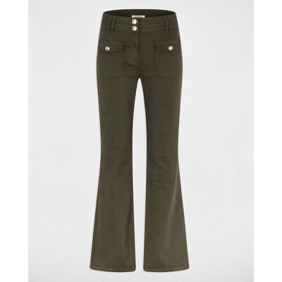 Morgan Pantalón de mujer boot-cut con bolsillos. (44) Kaki mujer Morgan Pantalón de mujer boot-cut con bolsillos. (44) Kaki mujer