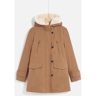 Caroll Parka de mujer con forro de borreguito y bolsillos italianos. (36) Topo mujer Caroll Parka de mujer con forro de borreguito y bolsillos italianos. (36) Topo mujer