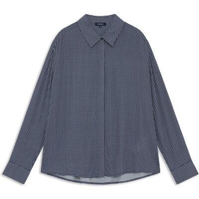 Caroll Camisa de mujer con tapete y estampado de cuadros. (36) Azul mujer Caroll Camisa de mujer con tapete y estampado de cuadros. (36) Azul mujer