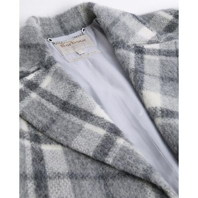 Barbour Abrigo de mujer largo con estampado a cuadros con cuello solapa y cierre cruzado abotonado. (38) Multicolor mujer Barbour Abrigo de mujer largo con estampado a cuadros con cuello solapa y cierre cruzado abotonado. (38) Multicolor mujer