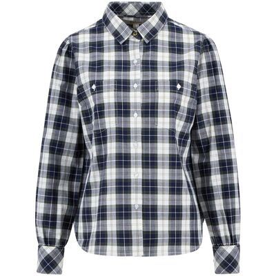 Barbour Camisa de mujer de corte holgado con estampado de cuadros y cierre central abotonado. (44) Multicolor mujer Barbour Camisa de mujer de corte holgado con estampado de cuadros y cierre central abotonado. (44) Multicolor mujer
