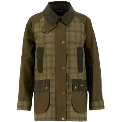 Barbour Parka de mujer con cierre combinado y bolsillos inclinados en el pecho y de parche con solapa. (38) Verde Oliva mujer Barbour Parka de mujer con cierre combinado y bolsillos inclinados en el pecho y de parche con solapa. (38) Verde Oliva mujer