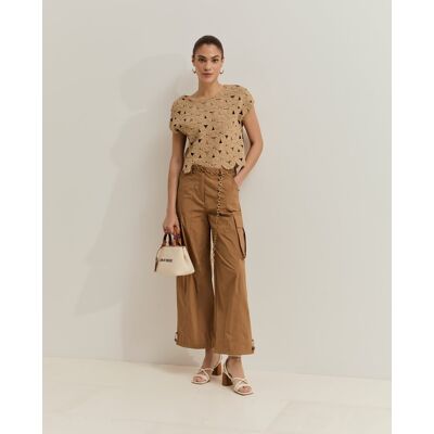 Lion of Porches Pantalones con bolsillos cargo de mujer. (38) Camel mujer Lion of Porches Pantalones con bolsillos cargo de mujer. (38) Camel mujer