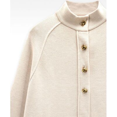 Parfois Capa de fiesta de mujer de punto con cuello alto y botones. (Única) Crudo mujer Parfois Capa de fiesta de mujer de punto con cuello alto y botones. (Única) Crudo mujer
