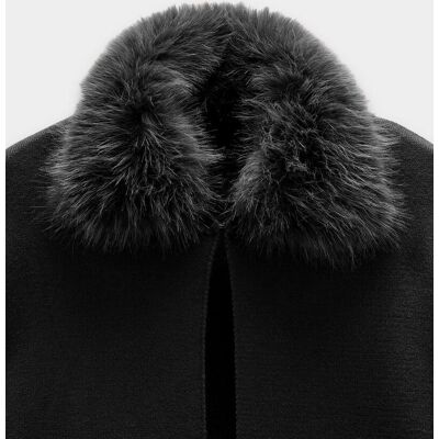 Parfois Capa de fiesta de mujer estilo poncho pelito en cuello en liso. (38) Negro mujer Parfois Capa de fiesta de mujer estilo poncho pelito en cuello en liso. (38) Negro mujer