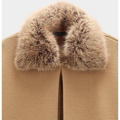 Parfois Capa de fiesta de mujer estilo poncho pelito en cuello en liso. (38) Camel mujer Parfois Capa de fiesta de mujer estilo poncho pelito en cuello en liso. (38) Camel mujer