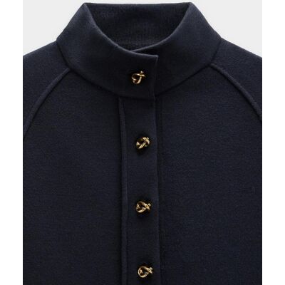 Parfois Capa de fiesta de mujer de punto con cuello alto y botones. (38) Azul marino mujer Parfois Capa de fiesta de mujer de punto con cuello alto y botones. (38) Azul marino mujer