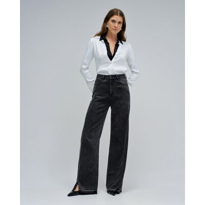 Salsa Jeans Vaqueros de mujer wide leg. (38 - Largo 32) Negro mujer Salsa Jeans Vaqueros de mujer wide leg. (38 - Largo 32) Negro mujer