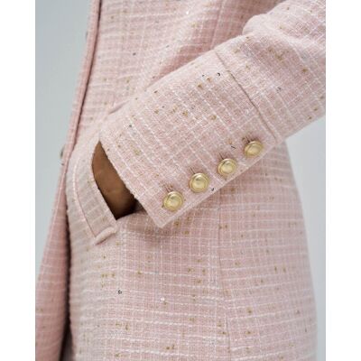Salsa Jeans Abrigo de mujer de paño grace en tweed. (38) Rosa mujer Salsa Jeans Abrigo de mujer de paño grace en tweed. (38) Rosa mujer