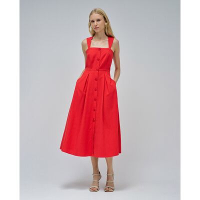 Salsa Jeans Vestido de mujer midi con botones. (34) Rojo mujer Salsa Jeans Vestido de mujer midi con botones. (34) Rojo mujer
