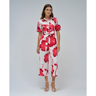 Salsa Jeans Mono de mujer con estampado floral. (34) Blanco / Rosa mujer Salsa Jeans Mono de mujer con estampado floral. (34) Blanco / Rosa mujer