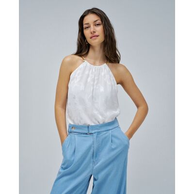Salsa Jeans Top de mujer con bordados jacquard. (34) Blanco mujer Salsa Jeans Top de mujer con bordados jacquard. (34) Blanco mujer