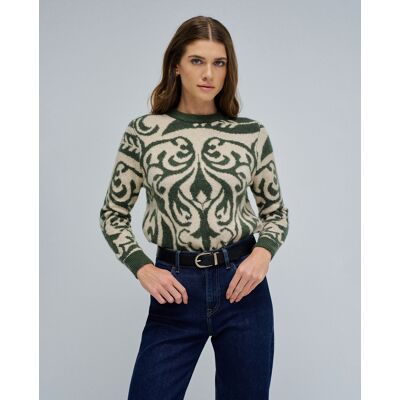 Salsa Jeans Sudadera de mujer de lana com jacquard. (46) Verde mujer Salsa Jeans Sudadera de mujer de lana com jacquard. (46) Verde mujer