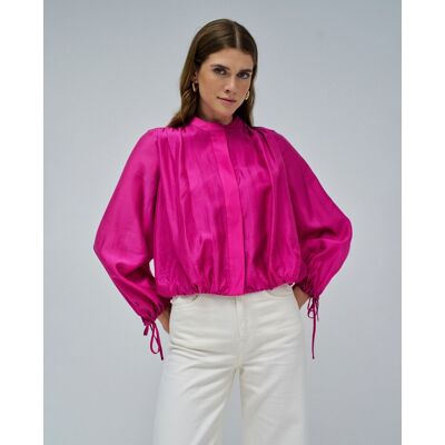 Salsa Jeans Blusa de mujer con mangas abullonadas. (36) Rosa chicle mujer Salsa Jeans Blusa de mujer con mangas abullonadas. (36) Rosa chicle mujer